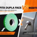 Fita dupla face vs rebite em montagem industrial
